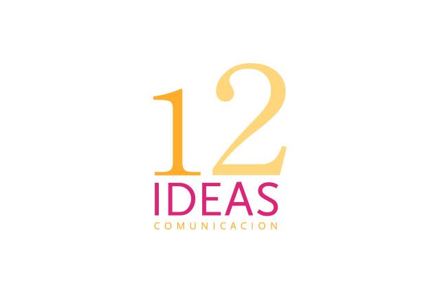 Logotipo 12 ideas Comunicacion sobre fondo blanco